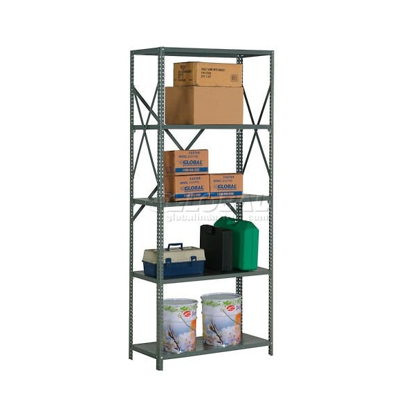 Global Industrial 5 Shelf, 20 Ga Open Steel Shelving Unit, 48inW x 30inD x 85inH, Gray 234205A - main
